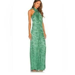 ALEXIS Visione Jacquard Halter Jumpsuit NWT